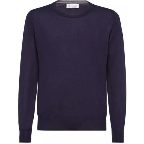 Blue Classic Sweater - Größe 46 - blue - BRUNELLO CUCINELLI - Modalova