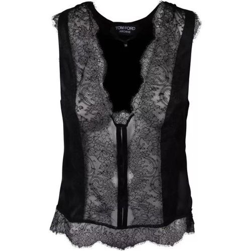 Black Silk Blend Vest - Größe 38 - black - Tom Ford - Modalova