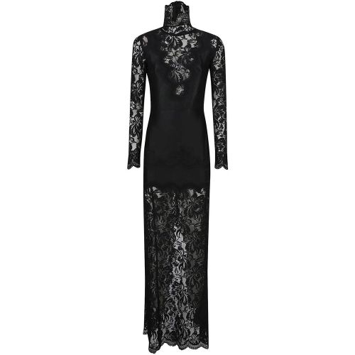 Long Sleeve Long Dress Black - Größe 36 - Paco Rabanne - Modalova