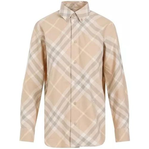 Flax Beige Cotton Shirt - Größe 8 - Burberry - Modalova