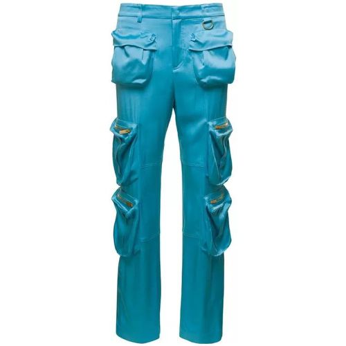 Light Blue Cargo Pants With Macro Patch Pockets In - Größe 40 - blue - Blumarine - Modalova