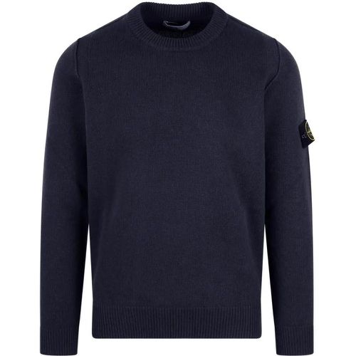 Lambswool Crewneck Sweater - Größe L - blau - Stone Island - Modalova