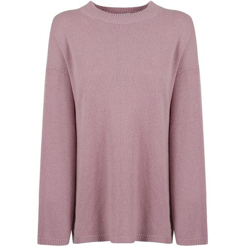 Blush Cashmere Ribbed Knit Crew Neck Sweater - Größe L - allude - Modalova