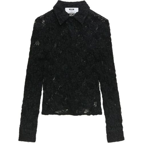 Jet Black Embroidered Shirt - Größe 44 - MSGM - Modalova