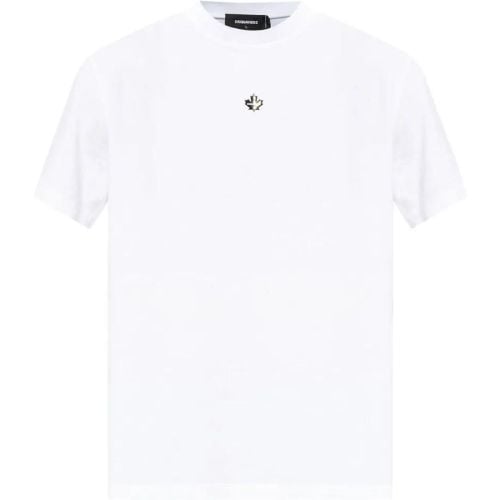 White Crew Neck T-Shirt - Größe L - Dsquared2 - Modalova