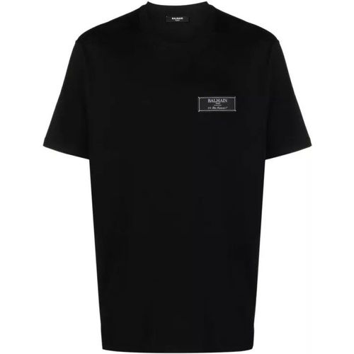 Black Crew Neck Label T-Shirt - Größe L - black - Balmain - Modalova