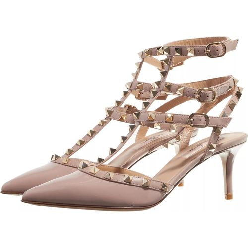 Sandalen & Sandaletten - Rockstud Ankle Strap Sandali Con Tacco - Gr. 37 (EU) - in Gold - für Damen - Valentino Garavani - Modalova