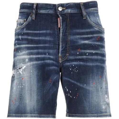 Blue Marine Distressed Denim Shorts - Größe 46 - Dsquared2 - Modalova