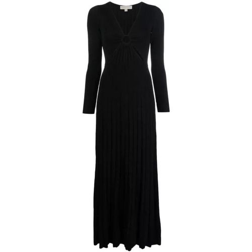 Long Pleated Dress With Ring And Cut-Out Detail In - Größe M - black - Michael Kors - Modalova