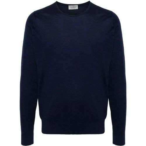 Blue Cotton Sweater - Größe L - John Smedley - Modalova