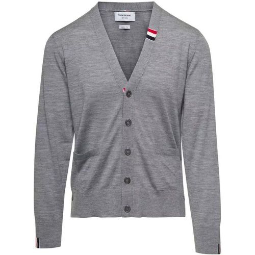 Jersey Stitch Relaxed Fit V Neck Cardigan In Fine - Größe 3 - Thom Browne - Modalova