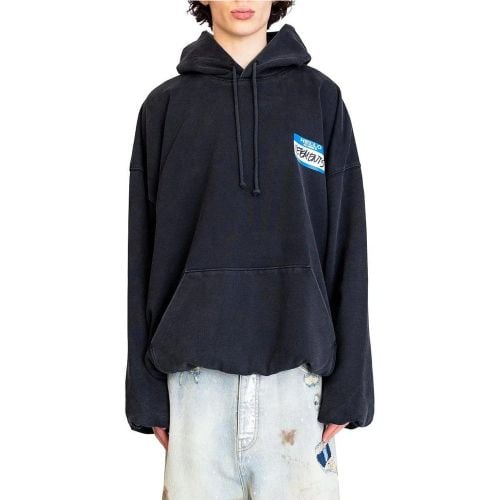 MY NAME STICKER CROPPED BOXY HOODIE BLACK - Größe M - Vetements - Modalova