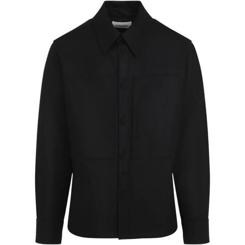 Black Wool Shirt - Größe 48 - Jil Sander - Modalova