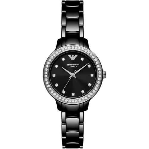 Uhr - Three-Hand Ceramic Watch - Gr. unisize - in Schwarz - für Damen - Emporio Armani - Modalova