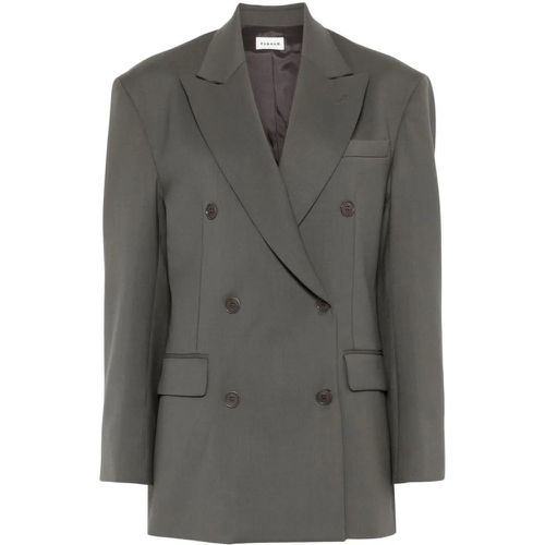 Ivy Green Virgin Wool Blend Twill Blazer - Größe M - P.A.R.O.S.H. - Modalova