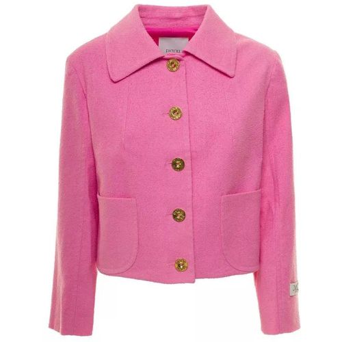 Pink Jacket With Branded Buttons In Cotton Blend T - Größe 40 - pink - Patou - Modalova
