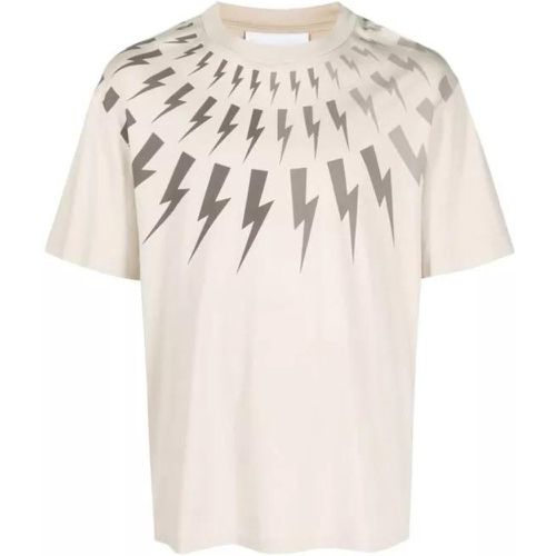 Ecru Degrade Thunderbolt T-Shirt - Größe L - white - Neil Barrett - Modalova