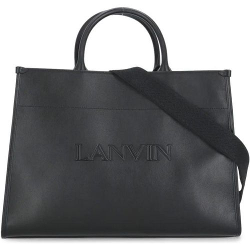 Tote - Black Leather Shopping Bag - Gr. unisize - in - für Damen - Lanvin - Modalova