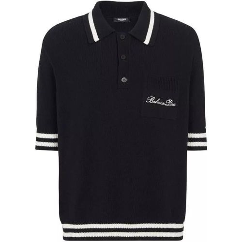 Black Signature Polo Shirt - Größe L - black - Balmain - Modalova