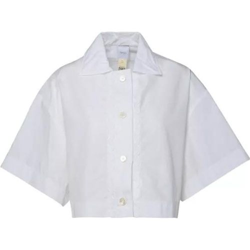 Crop Shirt In White Cotton - Größe 38 - white - Patou - Modalova