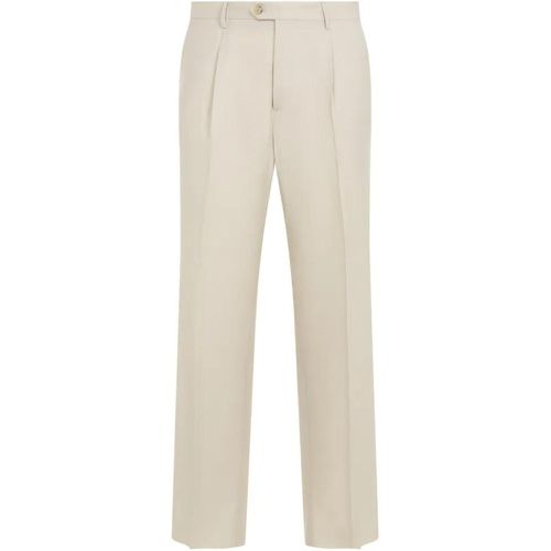 Single Pleat Ecru Wool Pants - Größe 48 - ETRO - Modalova