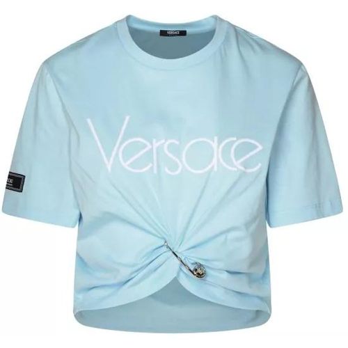 Logo 80'S T-Shirt - Größe 42 - blue - Versace - Modalova