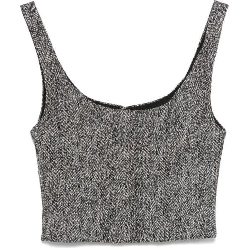 Black/White Wells Cropped Herringbone Top - Größe M - Staud - Modalova