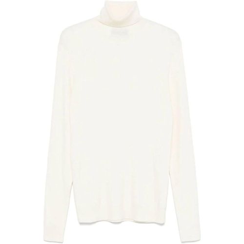 White Ribbed Knit Sweater - Größe 48 - Gabriele Pasini - Modalova