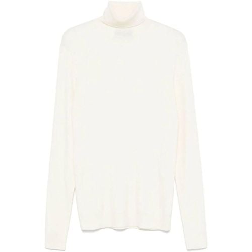 White Ribbed Knit Sweater - Größe 50 - Gabriele Pasini - Modalova