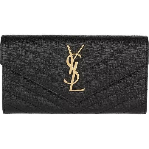 Portemonnaie - YSL Monogramme Flap Wallet Grain De Poudre Leather - Gr. unisize - in - für Damen - Saint Laurent - Modalova