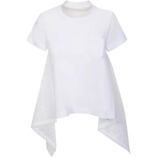 Embroidered Lace White T-Shirt - Größe 1 - white - Sacai - Modalova