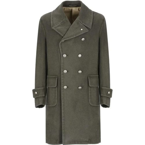 Green Wool Doublebreasted Coat - Größe 46 - Lubiam - Modalova