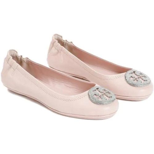 Loafer - Shell Ovine Leather Minnie Pave Ballerina - Gr. 7 - in Rosa - für Damen - TORY BURCH - Modalova