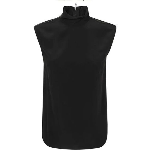 Pure Silk Sleeveless Top With Polo Neck And Monili - Größe M - BRUNELLO CUCINELLI - Modalova