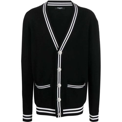 Contrasting-Trim V-Neck Cardigan - Größe XL - Balmain - Modalova