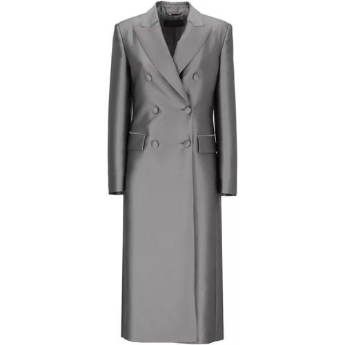 Silk Blend Bouble-Breasted Coat - Größe 42 - alberta ferretti - Modalova