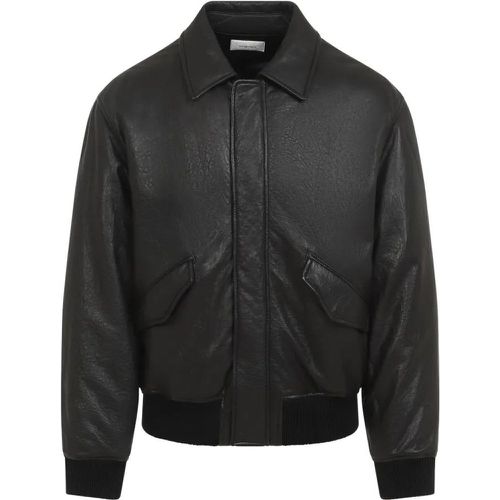 Black Lamb Leather Oversized Bomber Jacket - Größe 50 - Saint Laurent - Modalova