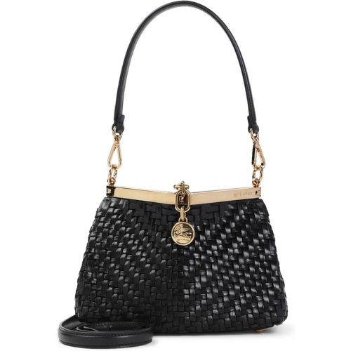 Shopper - Black Small Vela Woven Leather Bag - Gr. unisize - in - für Damen - ETRO - Modalova