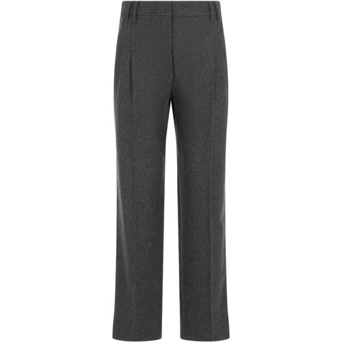 Cropped Flannel Grey Virgin Wool Pants - Größe 40 - BRUNELLO CUCINELLI - Modalova