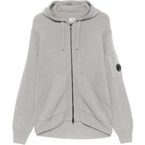 Light Grey Knitted Zip-Up Hoodie With Functional P - Größe L - CP Company - Modalova