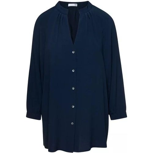Blue Shirt With V-Neckline In Silk Blend - Größe 42 - blue - Douuod - Modalova