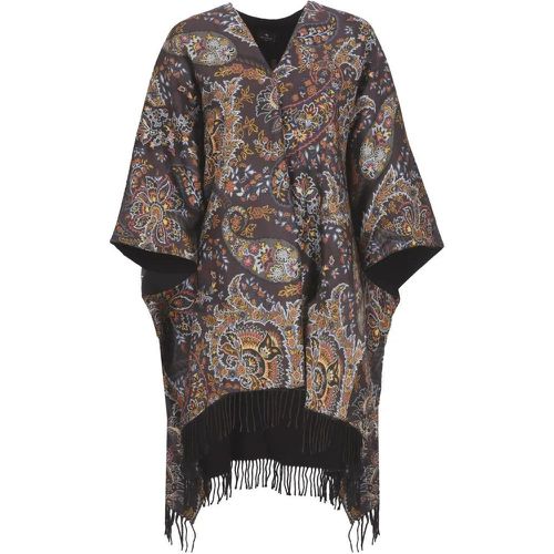 Black Poncho With Print - Größe ONE SIZE - ETRO - Modalova