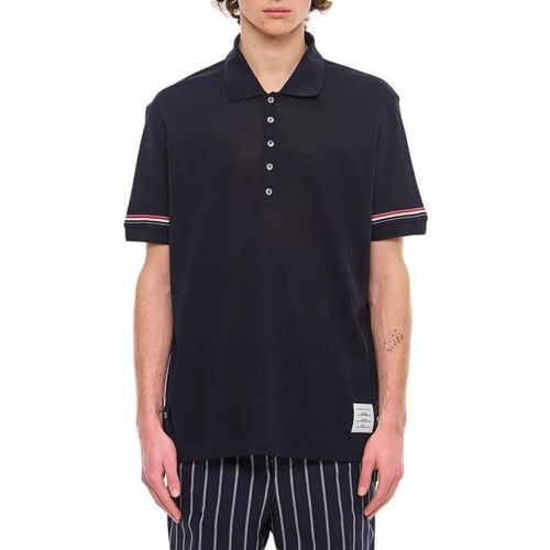 Ribbed Cuff Polo Shirt - Größe 1 - black - Thom Browne - Modalova