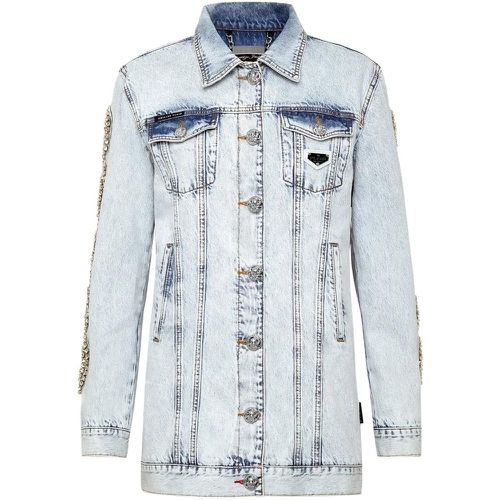 Jeansjacke Mit Schmucksteinen - Größe L - Philipp Plein - Modalova