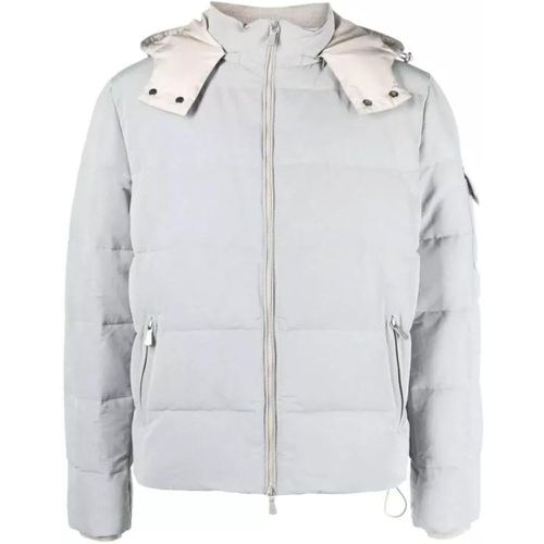 Hooded Zip-Up Grey Padded Jacket - Größe 54 - gray - Eleventy - Modalova