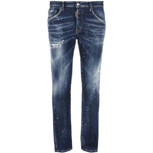 Blue Cotton Jeans For Man - Größe 44 - Dsquared2 - Modalova