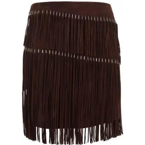 Mocha Fringed Suede Skirt - Größe 6 - Polo Ralph Lauren - Modalova