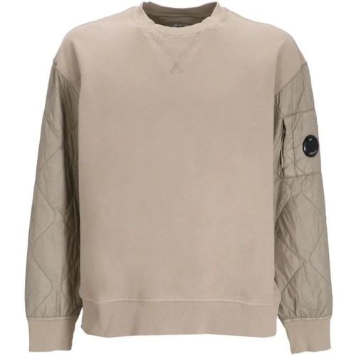 Quilted-Panel Jersey-Fleece Sweatshirt - Größe L - CP Company - Modalova