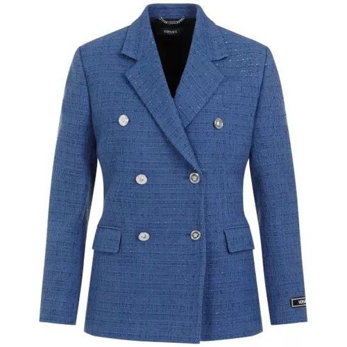 Denim Cotton Informal Tweed Jacket - Größe 40 - Versace - Modalova