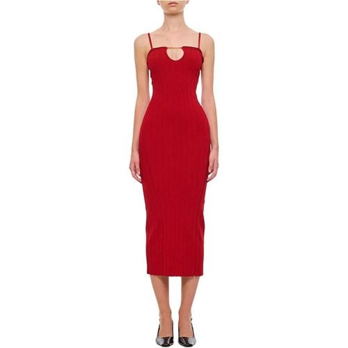 La Robe Sierra Bretelles Viscose Midi Dress - Größe 38 - rot - Jacquemus - Modalova